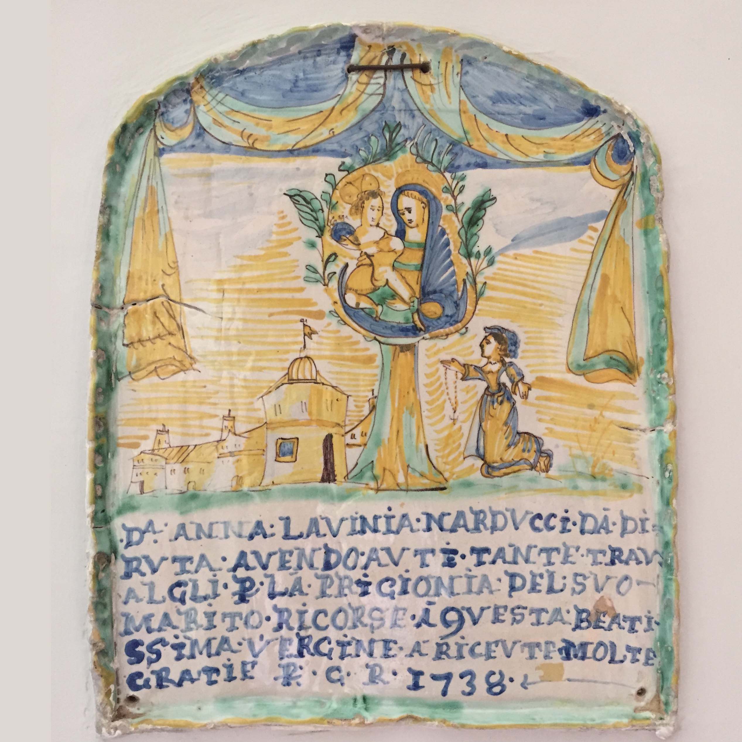 Antico ex voto raffigurante la Madonna del Bagno Ex voto Madonna del bagno